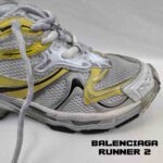 کفش کتونی بالنسیاگا رانر 2 سفید زرد خاکستری Balenciaga Runner 2 White Yellow Grey - Image 3