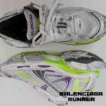 کفش کتونی بالنسیاگا رانر سفید سبز خاکستری بنفش Balenciaga Runner White Green Grey Purple - Image 5