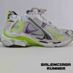 کفش کتونی بالنسیاگا رانر سفید سبز خاکستری بنفش Balenciaga Runner White Green Grey Purple - Image 8