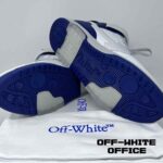 کتونی آفوایت ساق دار اوت آف آفیس سفید آبی OFF-WHITE Out Of Office Sneaker Mid Top Blue White - Image 5