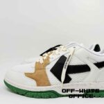 کتونی آف وایت ساق کوتاه سفید مشکی سبز OFF-WHITE Out Of Office Sneaker White Black Green - Image 5
