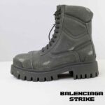بوت بالنسیاگا استرایک کتان خاکستری Balenciaga Strike Cotton Canvas Combat Boots - Image 12
