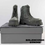 بوت بالنسیاگا استرایک کتان خاکستری Balenciaga Strike Cotton Canvas Combat Boots - Image 3