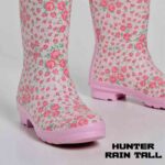 بوت هانتر زنانه ساق بلند صورتی گل دار Hunter Original Rain Women's Boots Pink Rose - Image 3