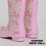 بوت هانتر زنانه ساق بلند صورتی گل دار Hunter Original Rain Women's Boots Pink Rose - Image 5