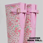 بوت هانتر زنانه ساق بلند صورتی گل دار Hunter Original Rain Women's Boots Pink Rose - Image 6
